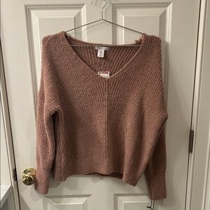 Sincerly Jules Dusty Rose V-Neck Sweater